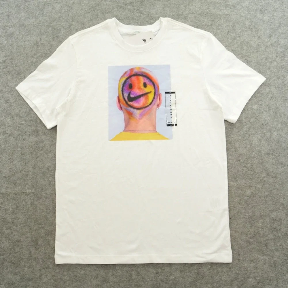 Nike x J Balvin Shirt Mens Medium White Graphic Print Crew Neck Short Sleeve New